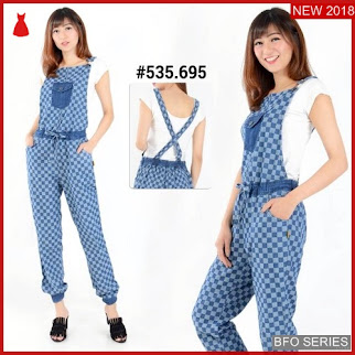 BFO181B50 JUMPSUIT Model JEANS JOGER Jaman Now KOTAK BMGShop