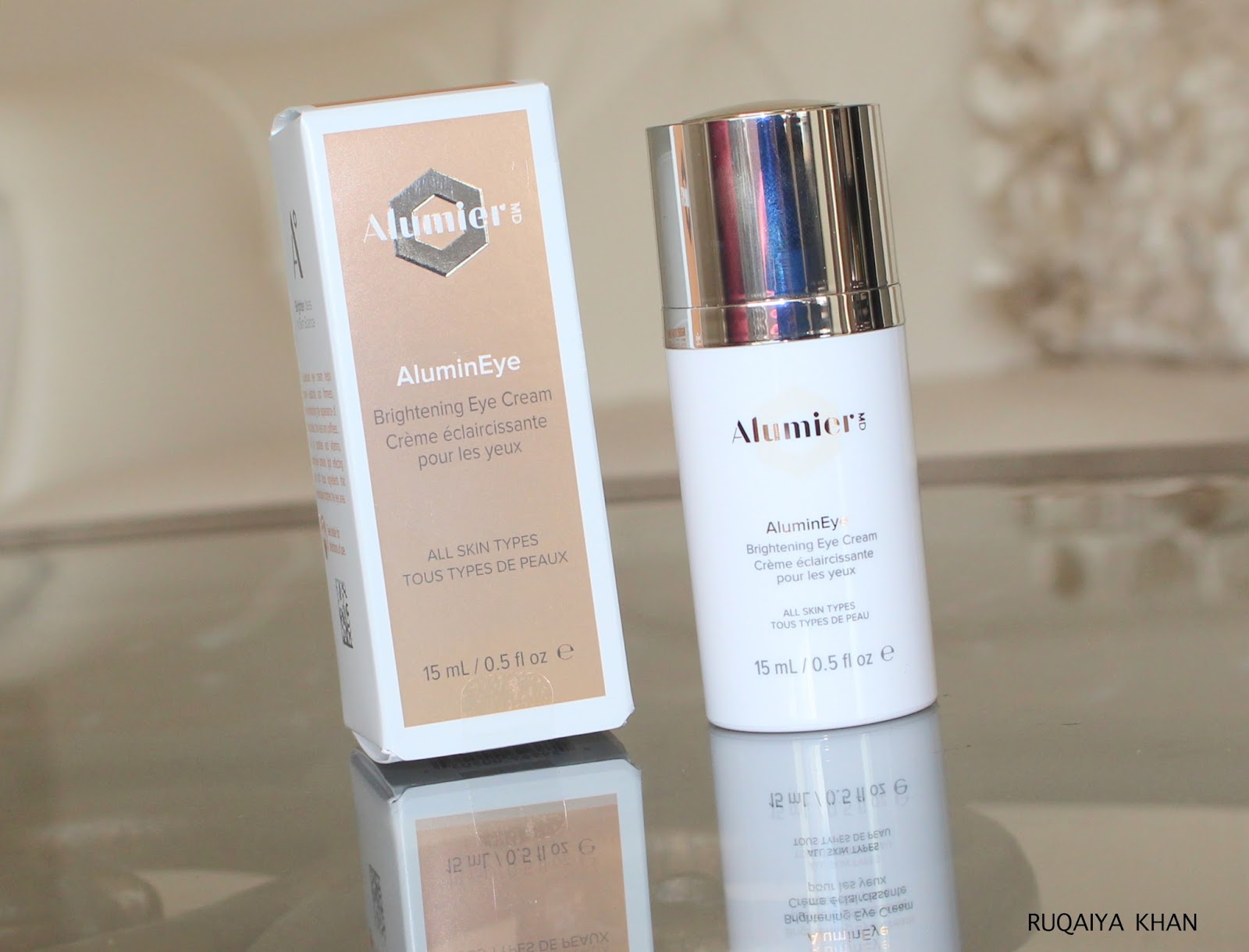 Ruqaiya Khan ALUMIERMD AluminEye Brightening Eye Cream Review