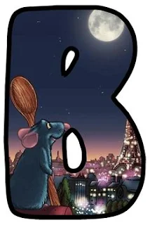 Abecedario de Ratatui Observando la Ciudad de Noche. Ratatui Watching the City Alphabet.