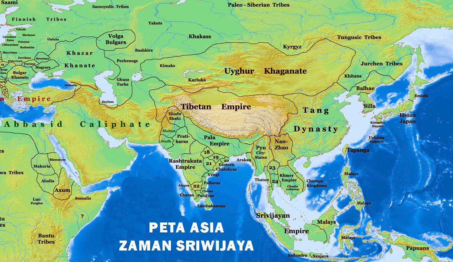Peta Benua Asia Lengkap Gambar Kuno Zaman Sriwijaya Indonesia Gampang
