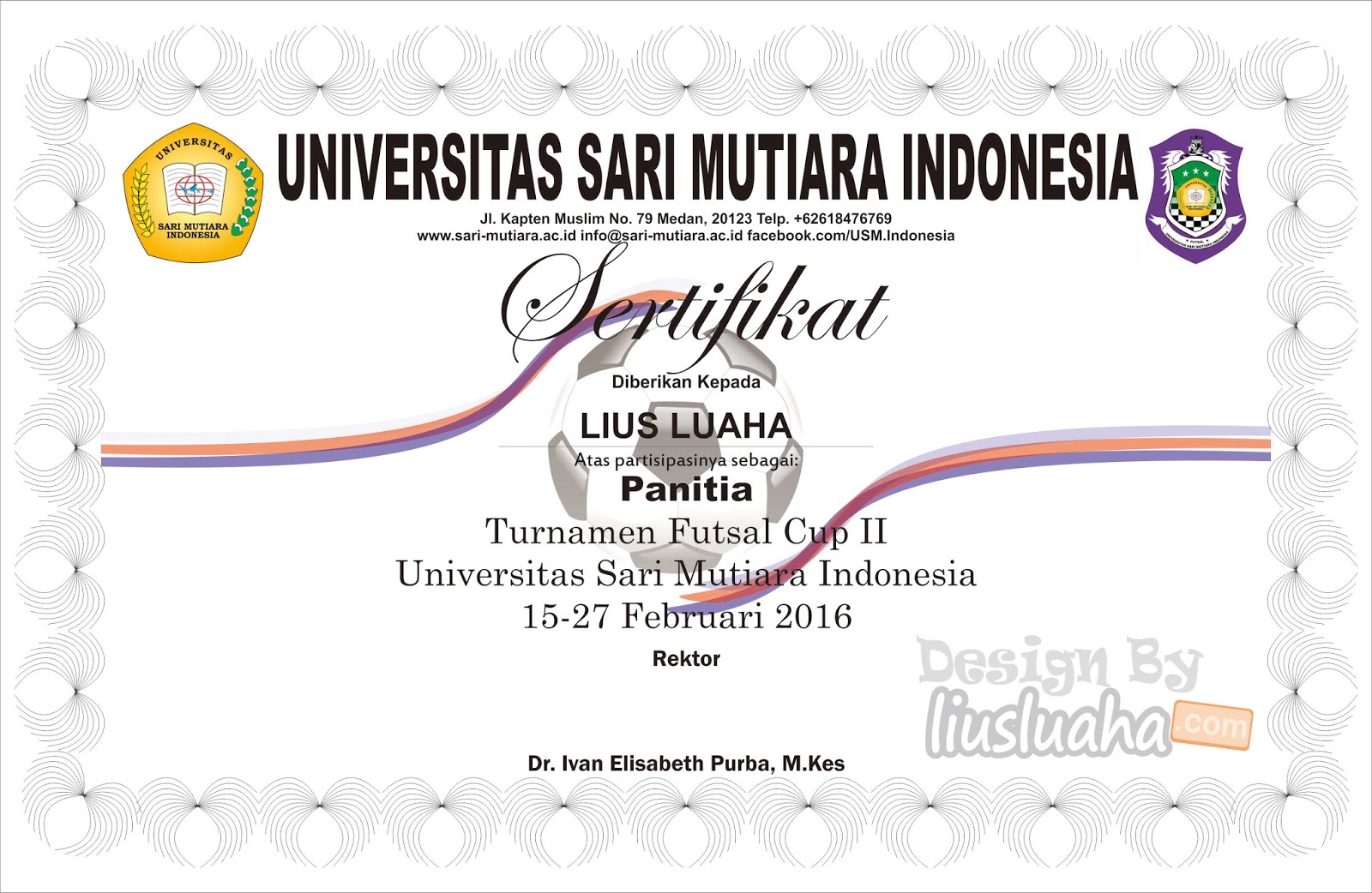 Desain Sertifikat kren untuk acara seminar, piagam