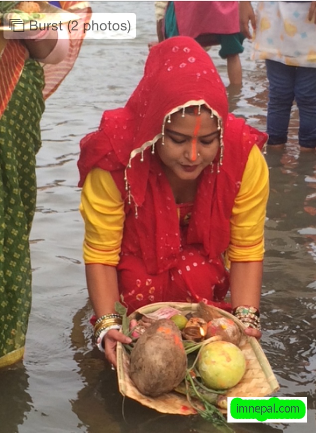 Pictures of Nepali Actress Rekha Thapa During Chhath Puja Celebration