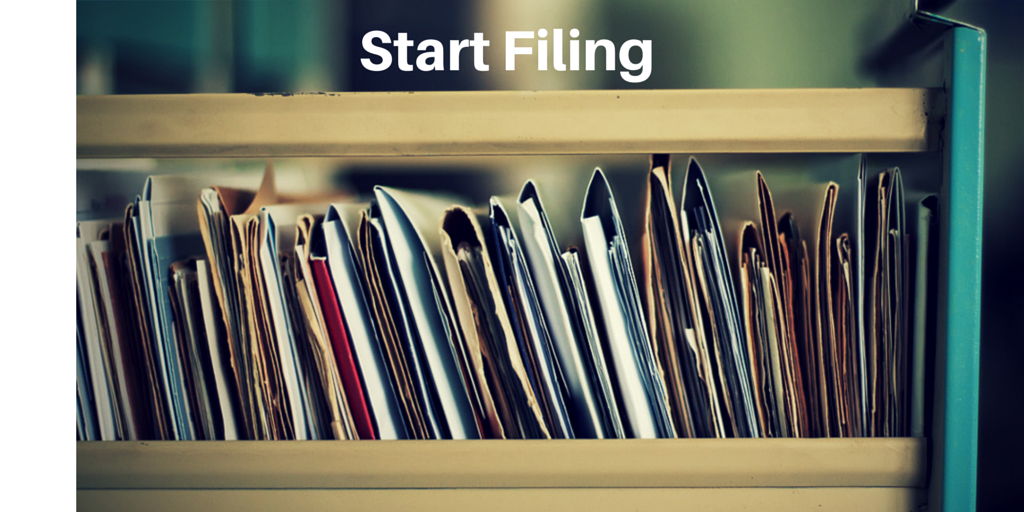 Start filing using color coded binders or folders color coded files