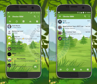 Free Download BBM Mod Apk Forest Green Theme v3.2.5.12 Terbaru 
