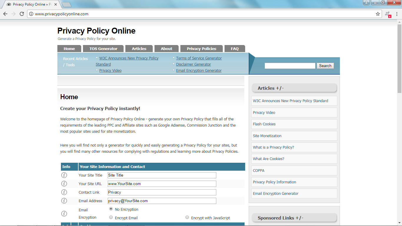 Sites such. Privacy Policy Generator. Generator email. Terms of use website. Best article Generator.