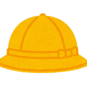 黄色い通学帽のイラスト（ハット）
