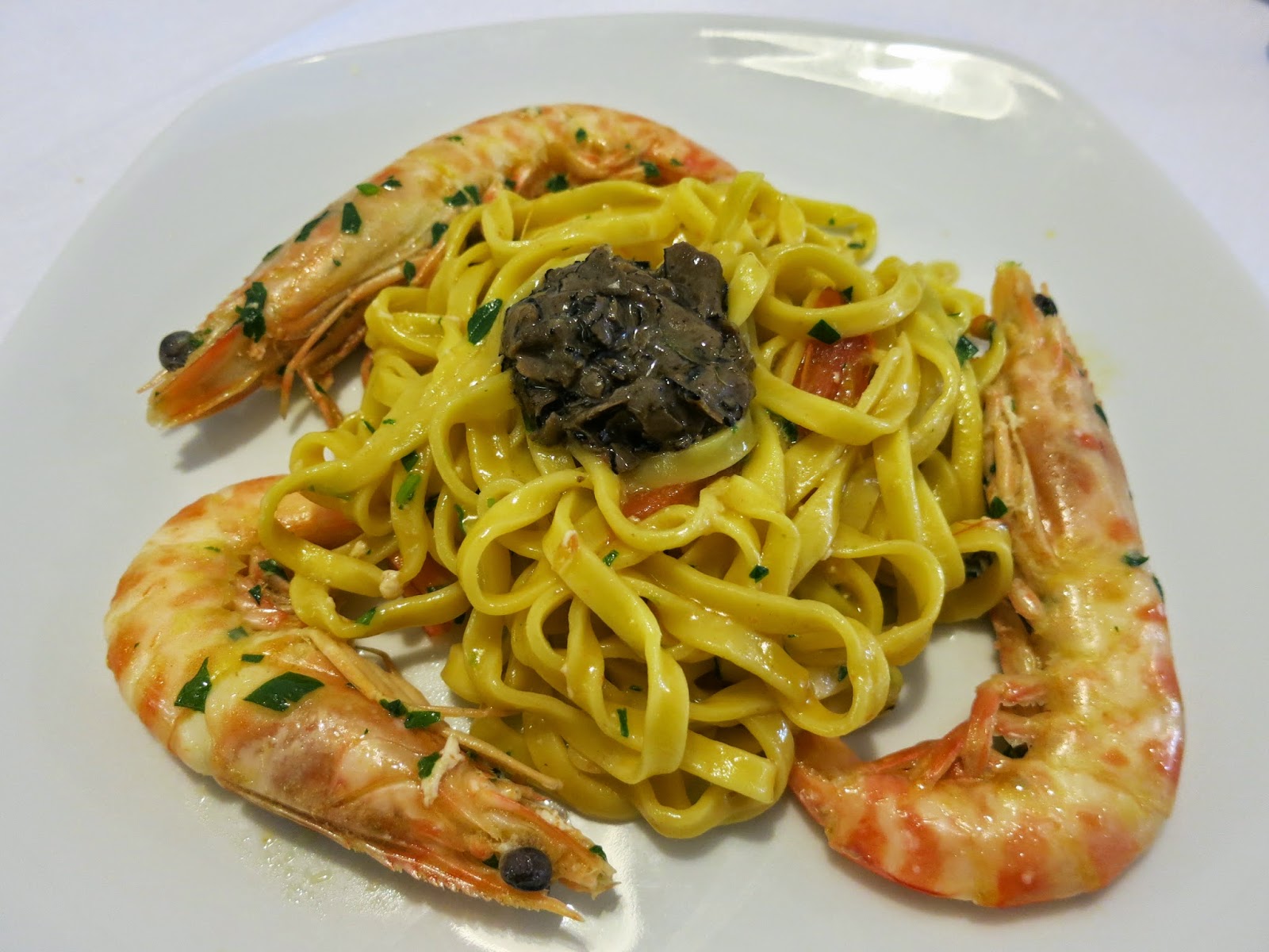Tagliolini, truffle and shrimp, Il Gambero, Le Grazie, Portovenere