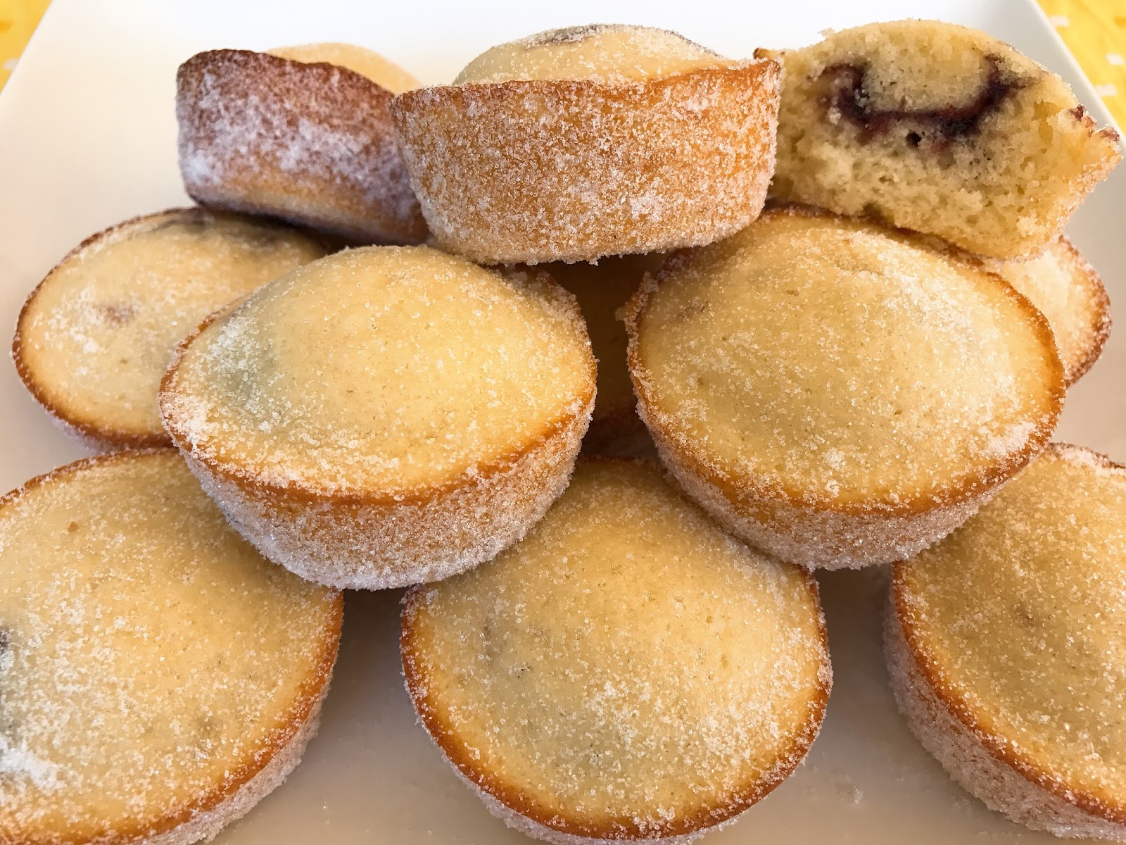 Baked Sugar Doughnuts with Blackberry Jam
