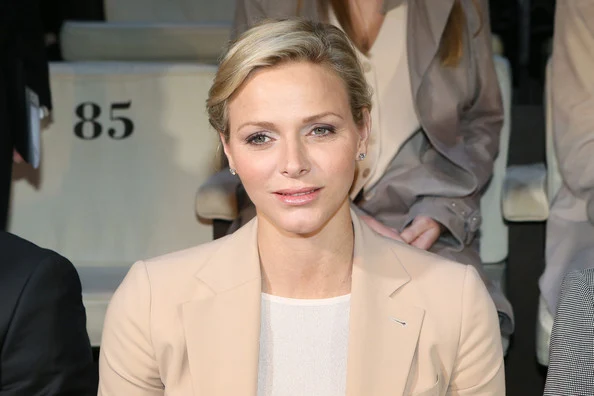 Princess Charlene attends Giorgio Armani - Front Row - MFW F/W 2013