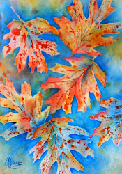 leaves falling trees autumn kisling martha watercolor painting creative challenge week heart monday