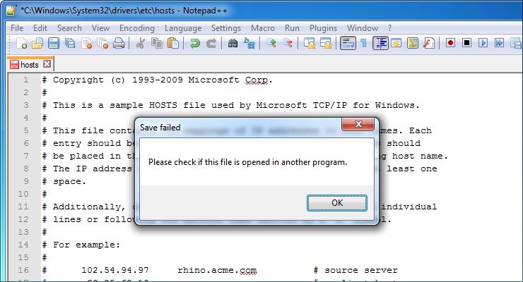 How to fix "Please check if this files is opened in another program" on Notepad++