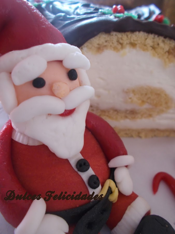 Papá Noel. Tronco de navidad