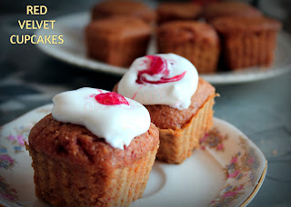 Eggless Red Velvet Cupcakes