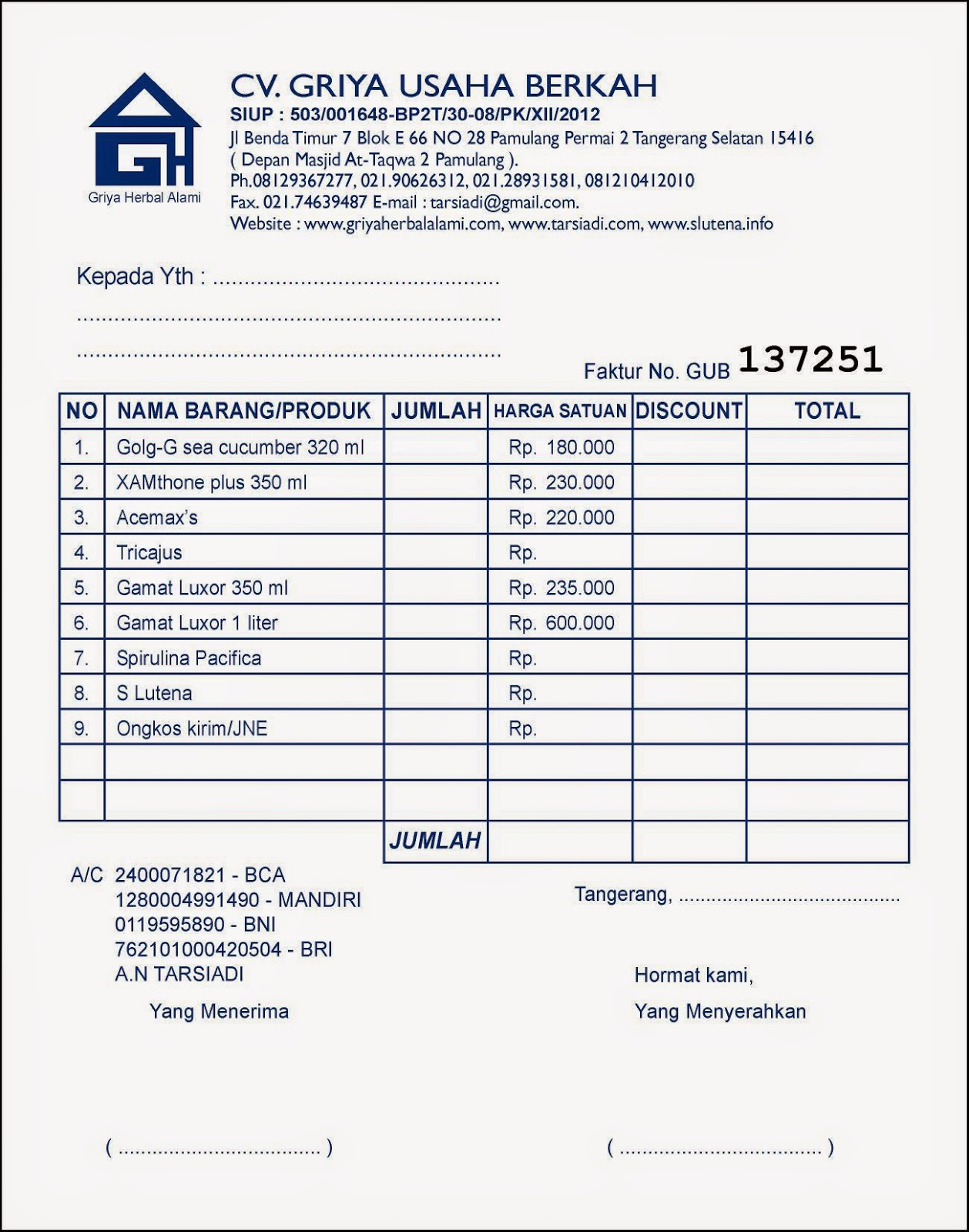 Contoh Faktur Toko Elektronik Contoh Juli