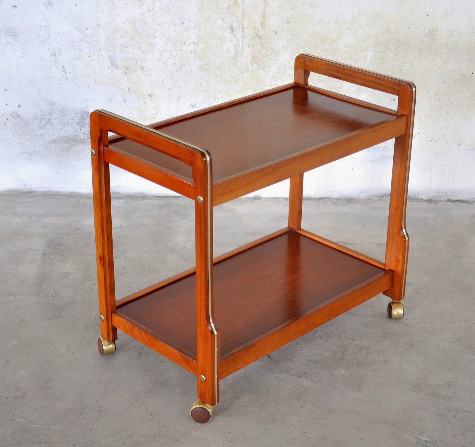 SELECT MODERN Danish Modern Teak Rolling Bar or Serving Cart