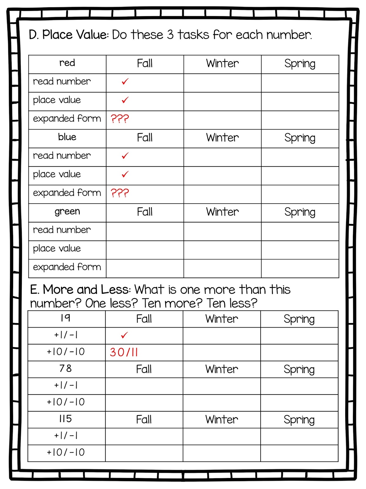 2nd Grade Snickerdoodles: Basic Math Assessment Free & Editable