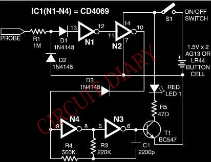 Broken Wire Detector Circuit Diagram