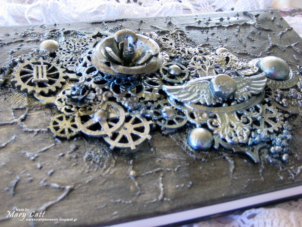 Mary's Crafty Moments ''Altered Notebook Cover'' A DT Notebook Cover for 2Crafty Chipboard