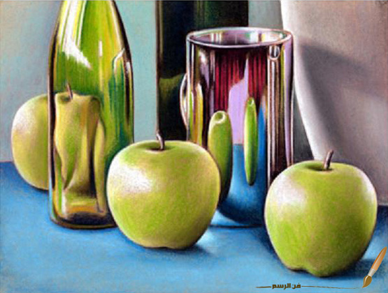 رسم طبيعة صامتة بالالوان المائية Tabiea Blog