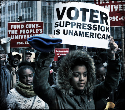 Modern voter suppression protest