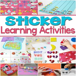 Sticker Learning Activities | So many creative ways to learn with stickers-- Love the DIY Gameboard! 