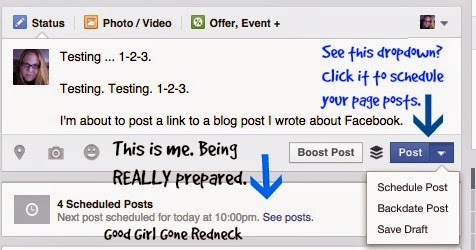 Facebook, scheduling, posts, pages