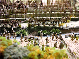 Diorama showing the vegetable gardens of Turuturu Mokai pa.