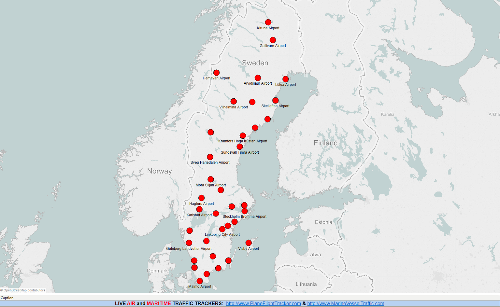 SWEDEN AIRPORTS MAP | Plane Flight Tracker