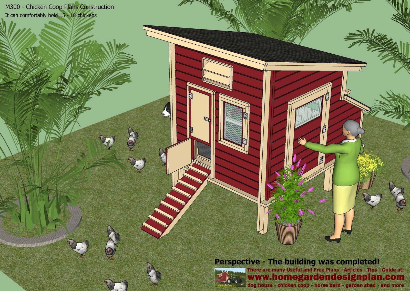 plans: home garden plans: M300 - Chicken Coop Plans - Chicken Coop 