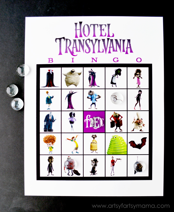 Free Printable Hotel Transylvania Bingo at artsyfartsymama.com
