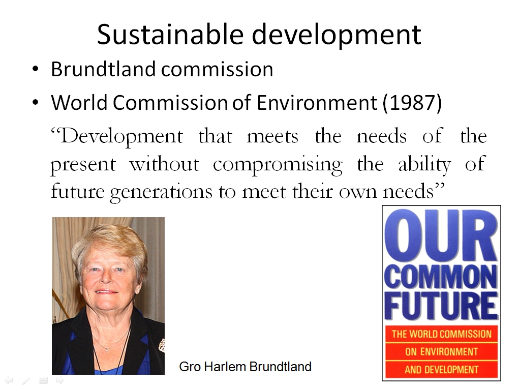 Introduction to Sustainable Engineering Brundtland commission
