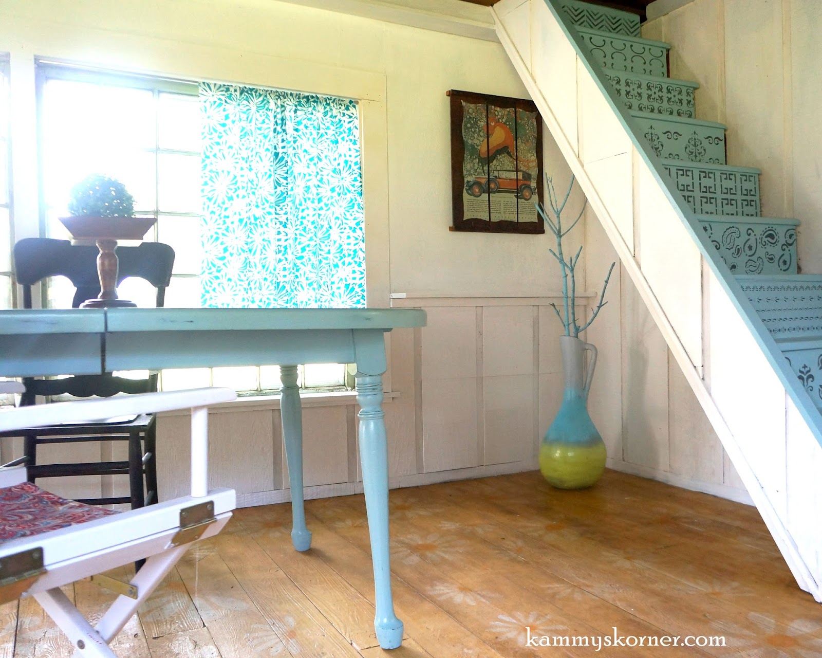 Kammy's Korner An Aqua Blue Kitchen Table For The Little Cabin
