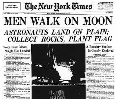 La llegada del hombre a la Luna portada del The New York Times