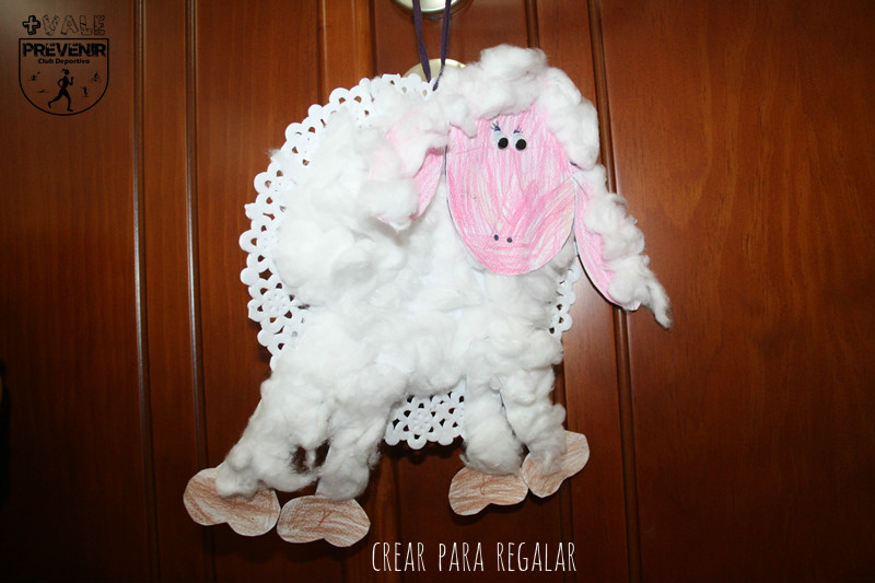 Manualidades para Niños: Ovejas con algodón y blondas de papel - Crear