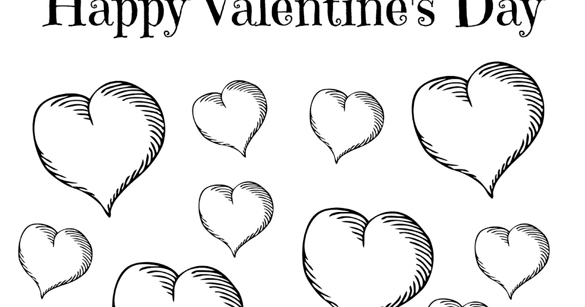 Happy valentine's day coloring page CJO Photo: Valentine's Day Coloring Page: Valentine's Day Hearts
