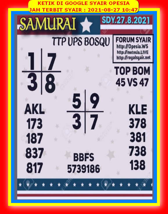 1 New Message Kode Syair Sydney 27 Agustus 2021 Forum Syair Togel Hongkong Singapura Sydney