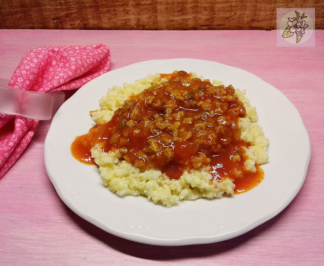 Mijo con Salsa Boloñesa de Soja, Receta Vegana.