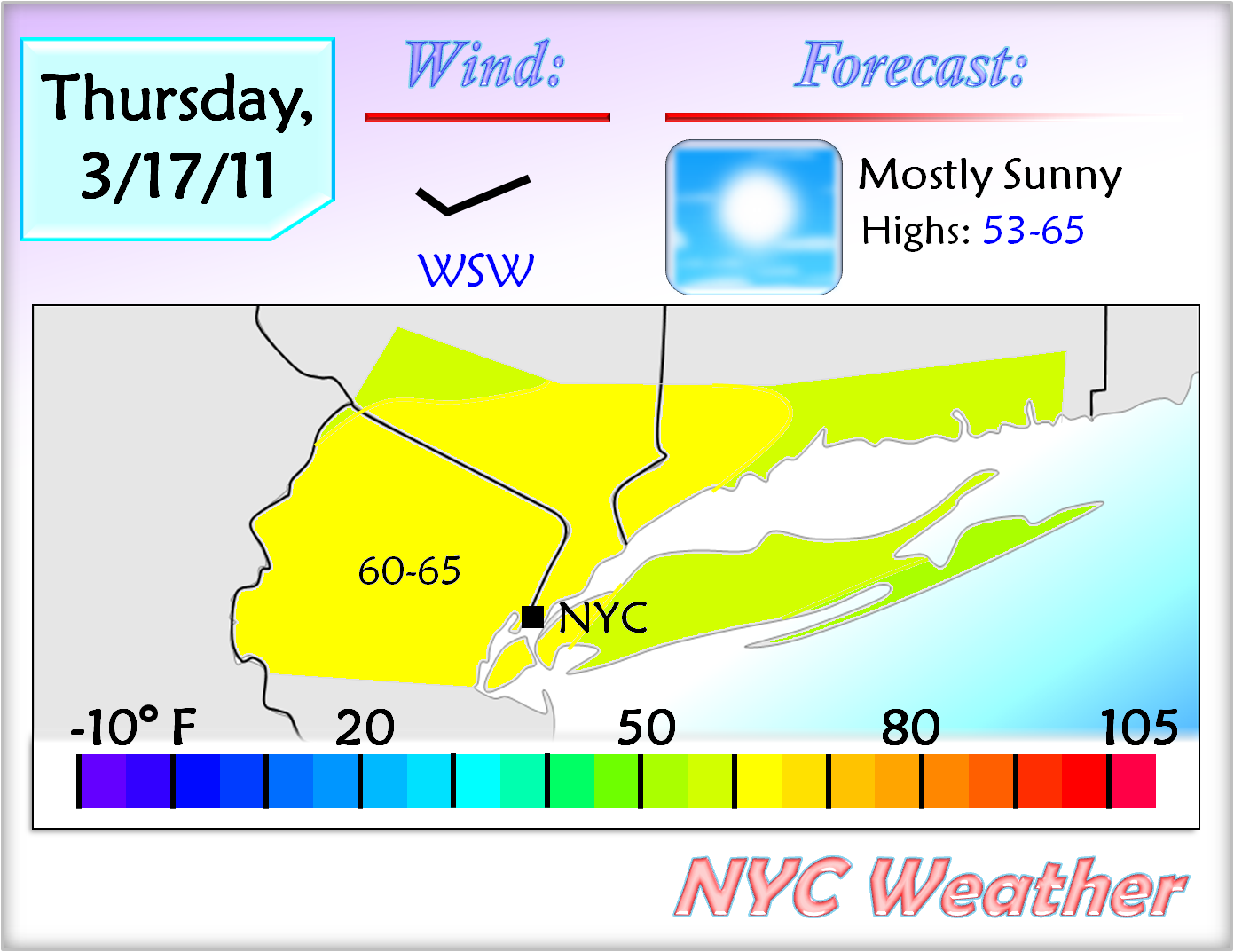 NYC Area Weather Mar 16, 2011 Warmth Returns For Now
