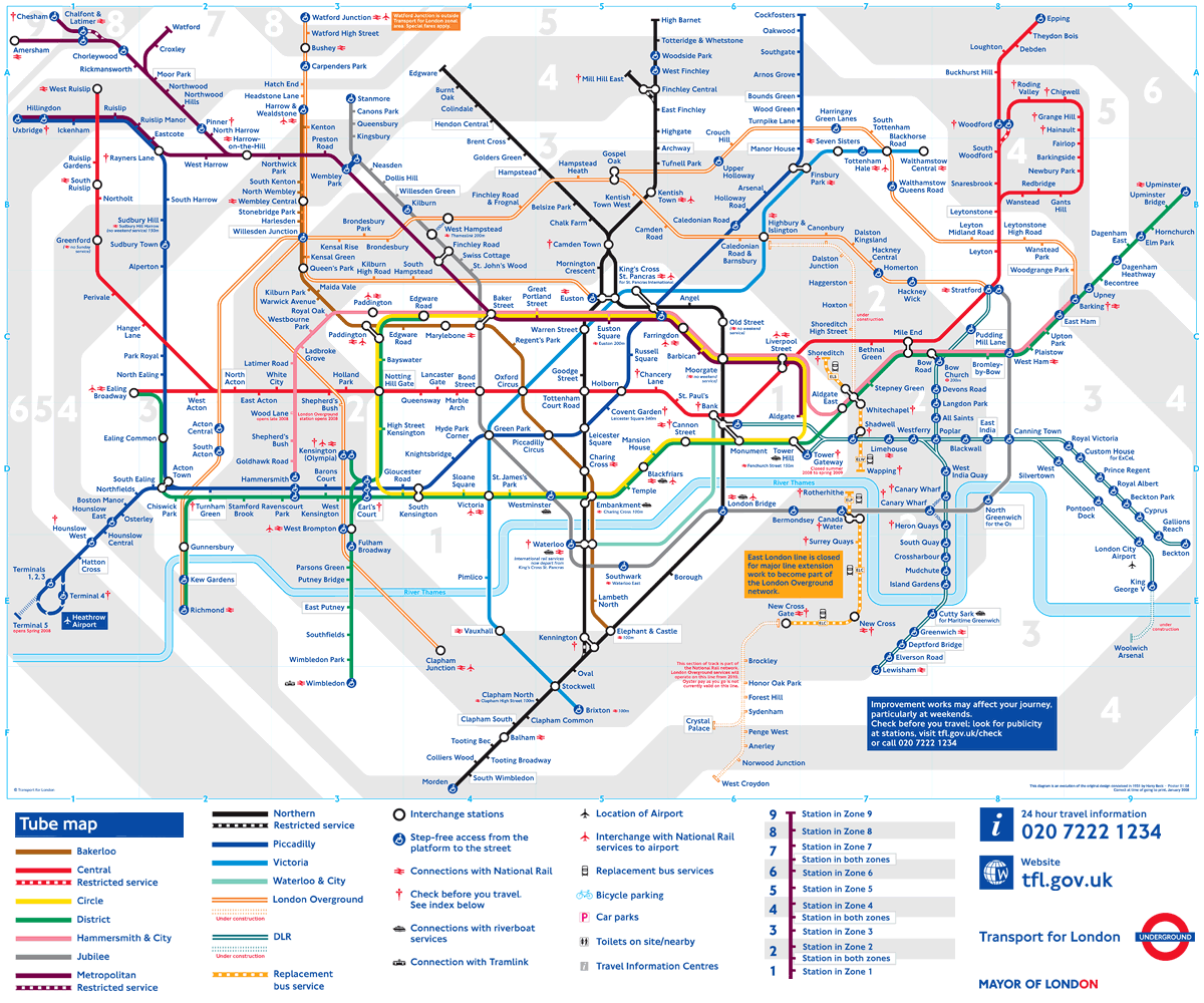 Map of London Underground, Tube Pictures: New London Underground Map ...