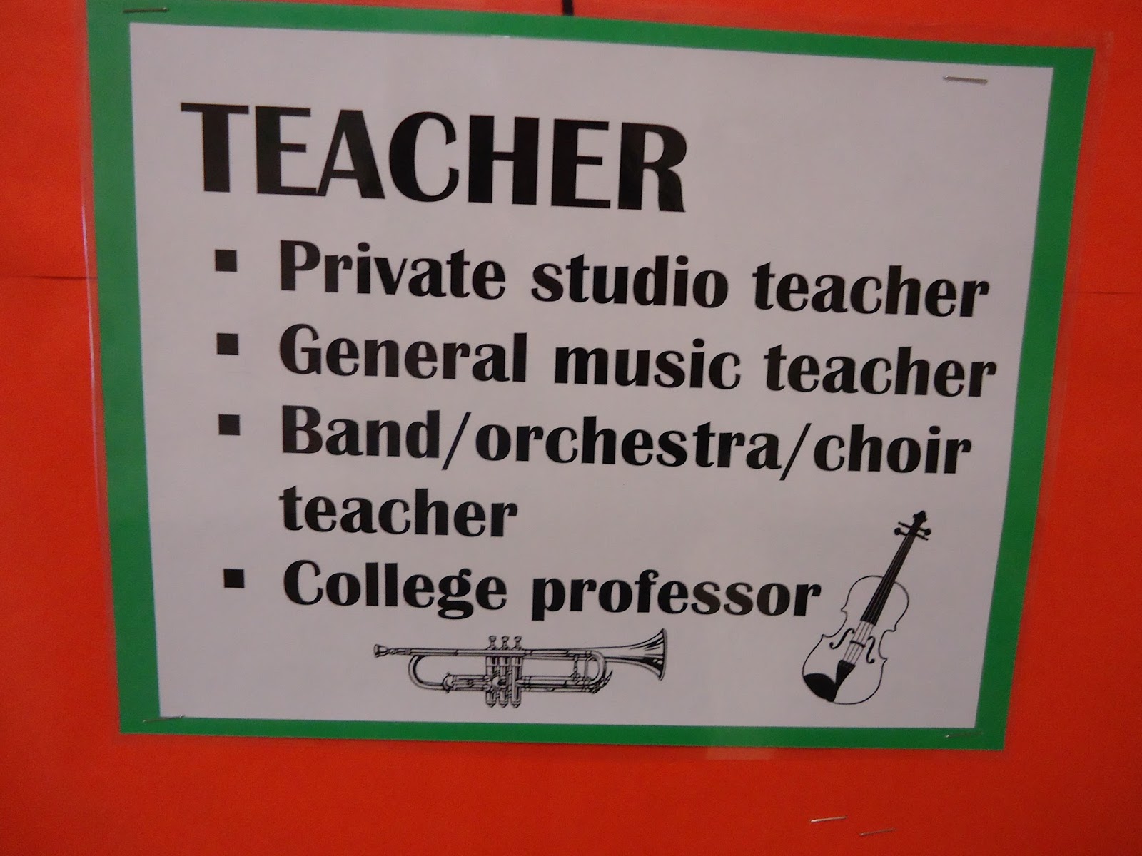 Teaching Elementary Orchestra Careers in Music Bulletin Board