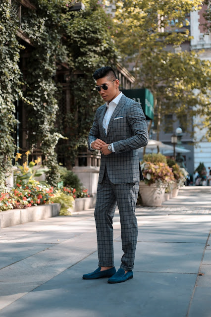 Men's Summer Style, How to Wear Pattern Suit, Prada Teddy Sunglasses, Suede Loafers, Tissot, Menswear Levitate Style, Leo Chan