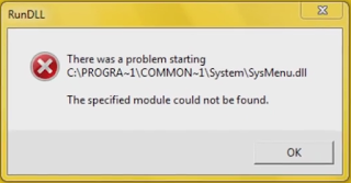 Mengatasi Duduk Perkara Sysmenu.Dll Error Pada Windows 7 : The Specified Module Could Not Be Found