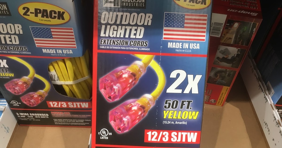Anderson Industries 50ft Outdoor Lighted Extension Cords (2 pack