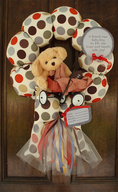 87. custom "A boy and his wagon" baby wreath