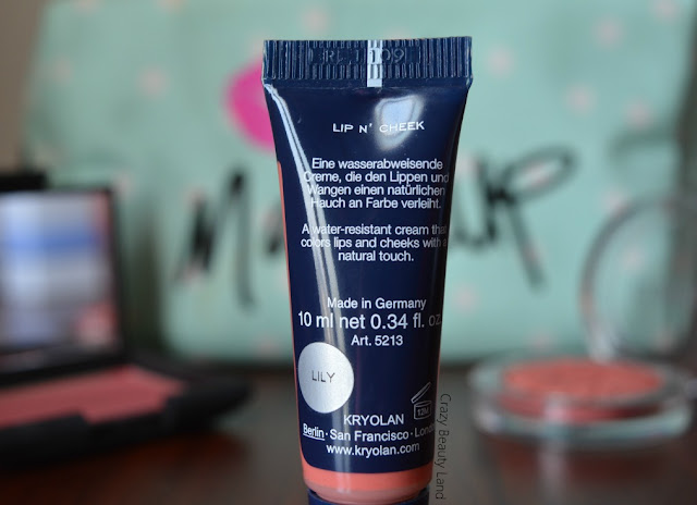 Kryolan Lip N Cheek cream in Lily Review Ingredients Swatches Where to buy in India