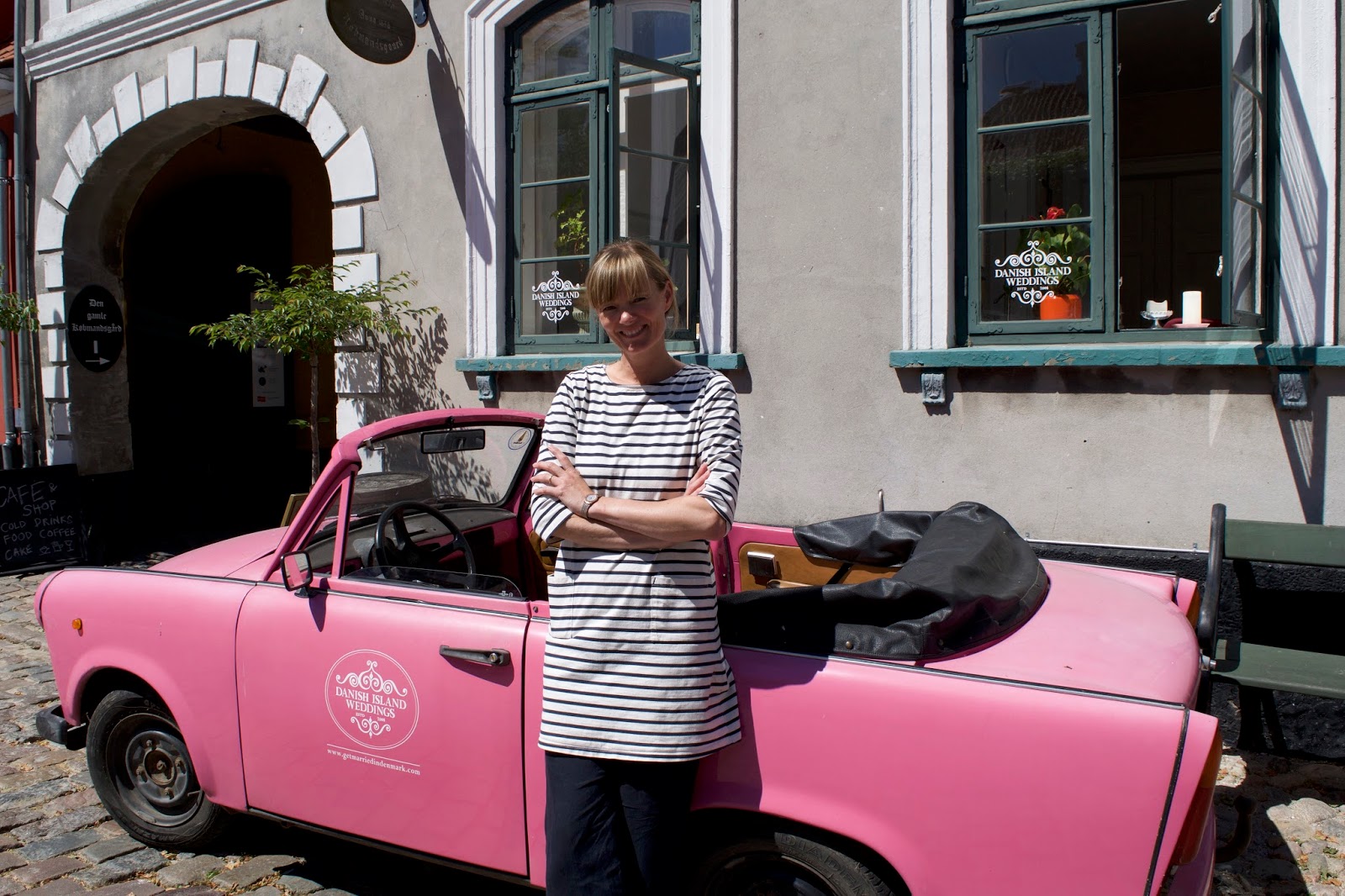 Reviews Articles Danish Island Weddings Louise Moloney With Her Company Mascot Nice Choice Of Colour