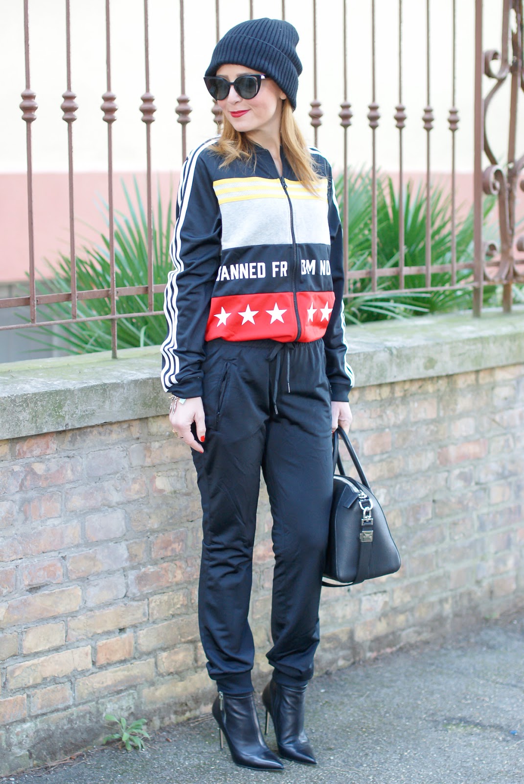how to wear a tracksuit outside the gym, featuring Adidas Rita Ora banned from normal tracksuit on Fashion and Cookies fashion blog, fashion blogger style