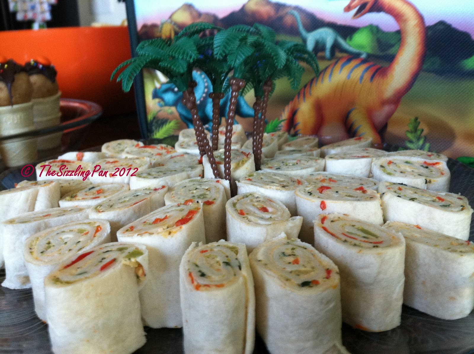 The Sizzling Pan: "Appetizers"- Red Bell Pepper and Broccoli Pinwheels