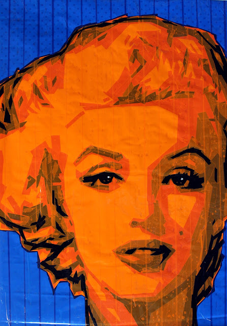 Marilyn Monroe   tape art   artist Sonya  Bronya Benigeler israeli moderm pop contemporary painting
