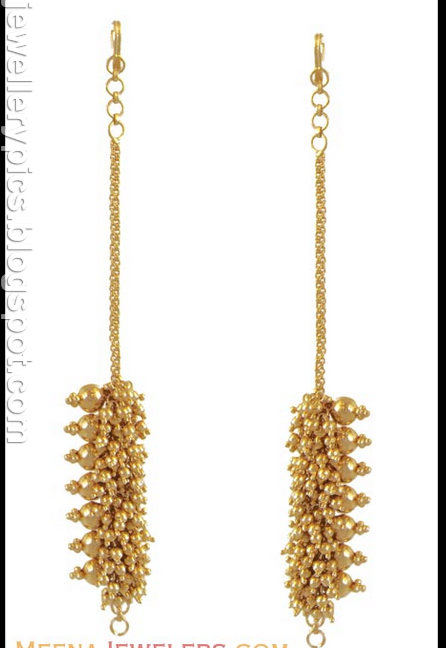 jewelry: Simple and beautiful Ear chains from meena jewellers